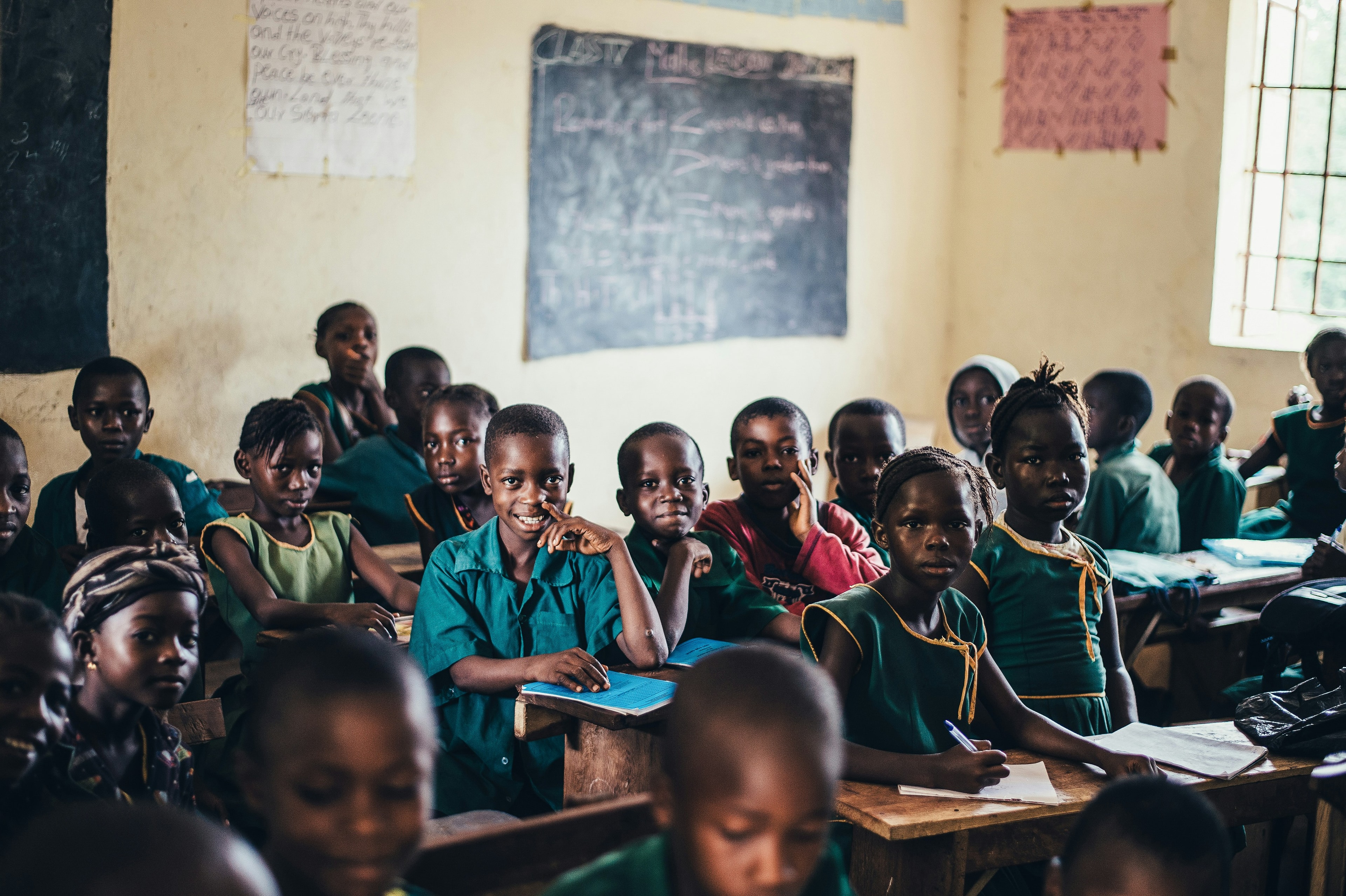Classroom of students in school uniform